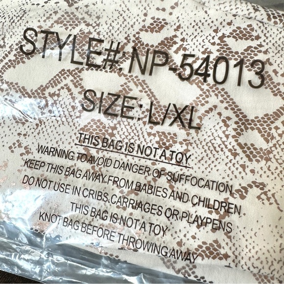 Snakeskin Print Fleece Lined Tan Mocha Zenana Leggings L/XL - Picture 6 of 6